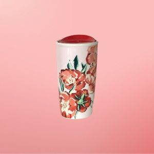 🆕 STARBUCKS Floral Ceramic 10 fl oz Travel Mug